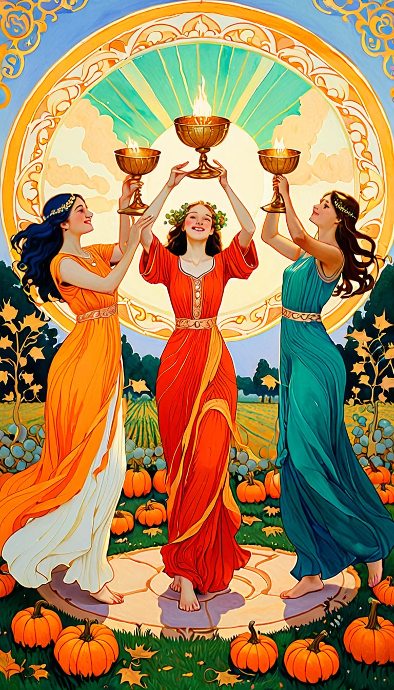 Carta del tarot Tres de Copas