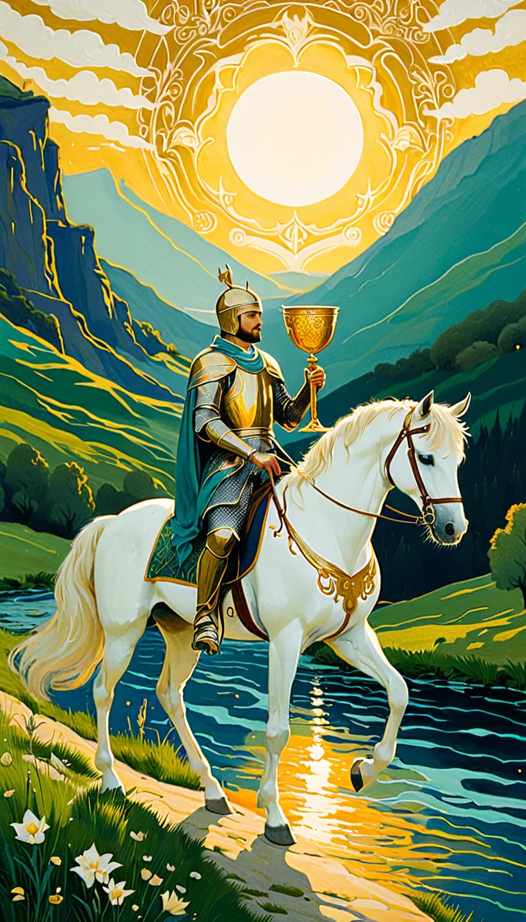 Carta del tarot Cavaller de Copes