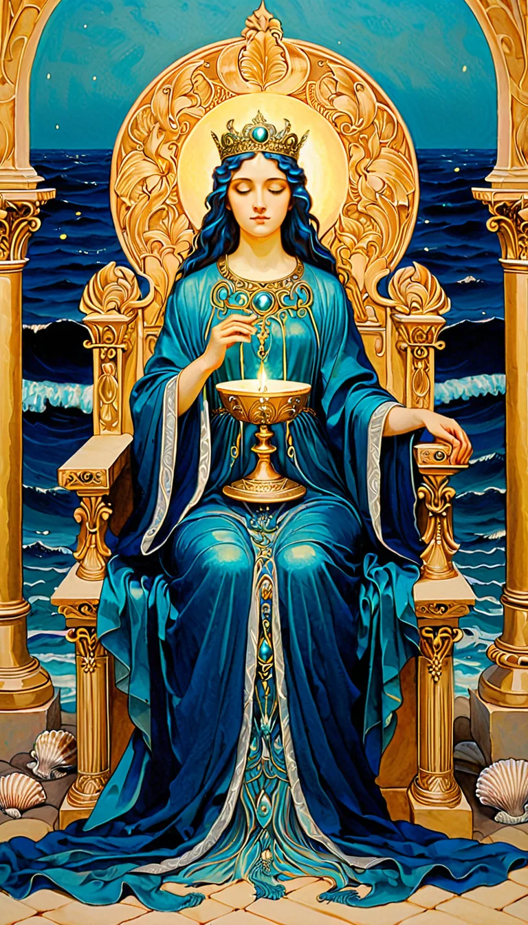 Carta del tarot Reina de Copes