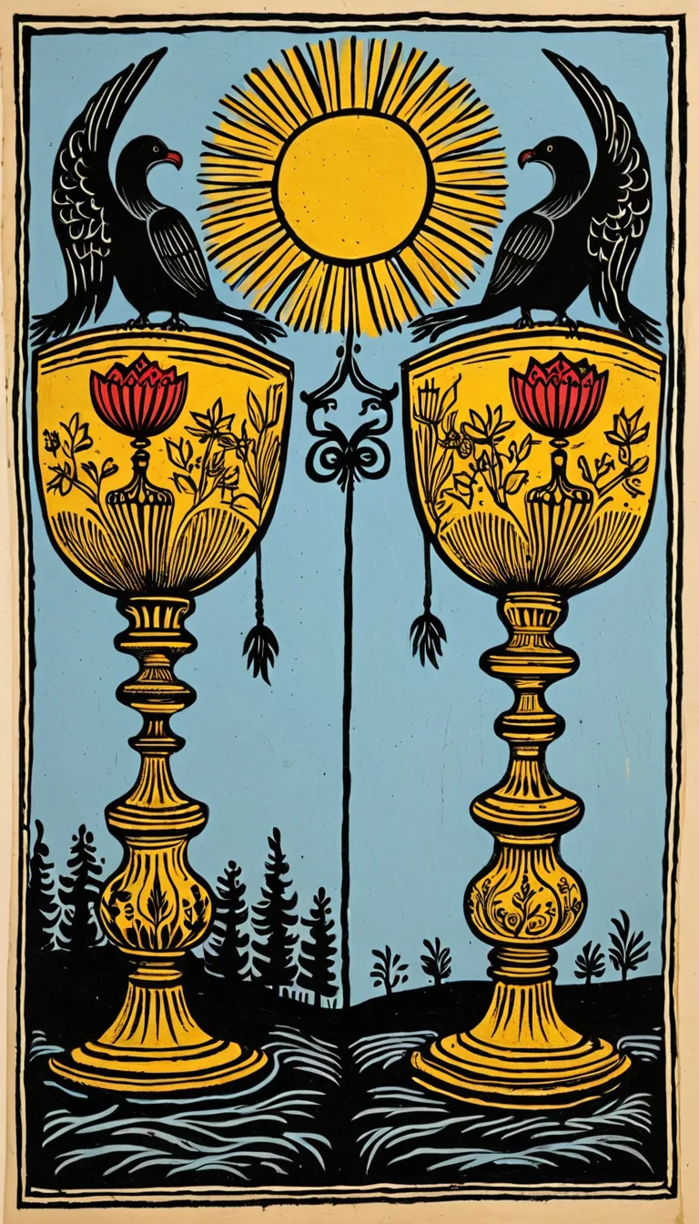 Dos de Copas en el Tarot de Marsella