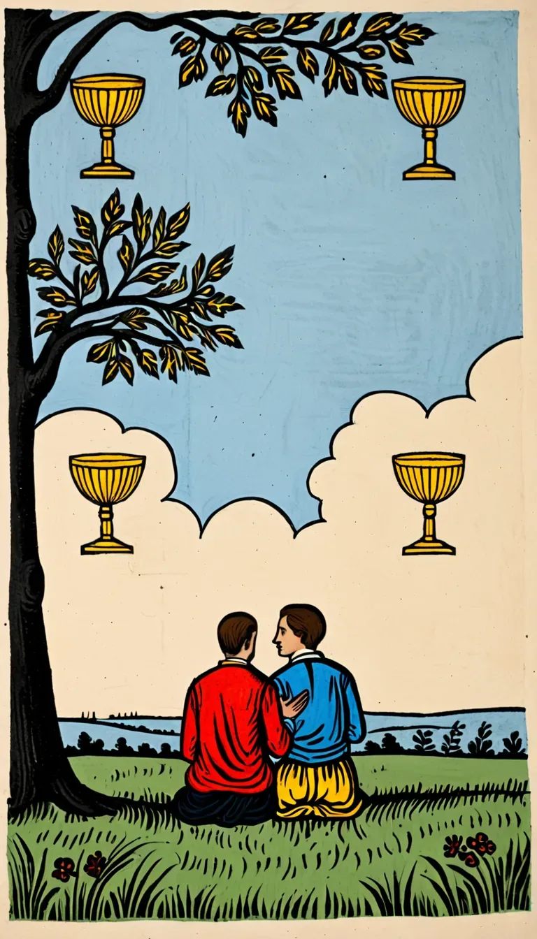 Cuatro de Copas en el Tarot de Marsella