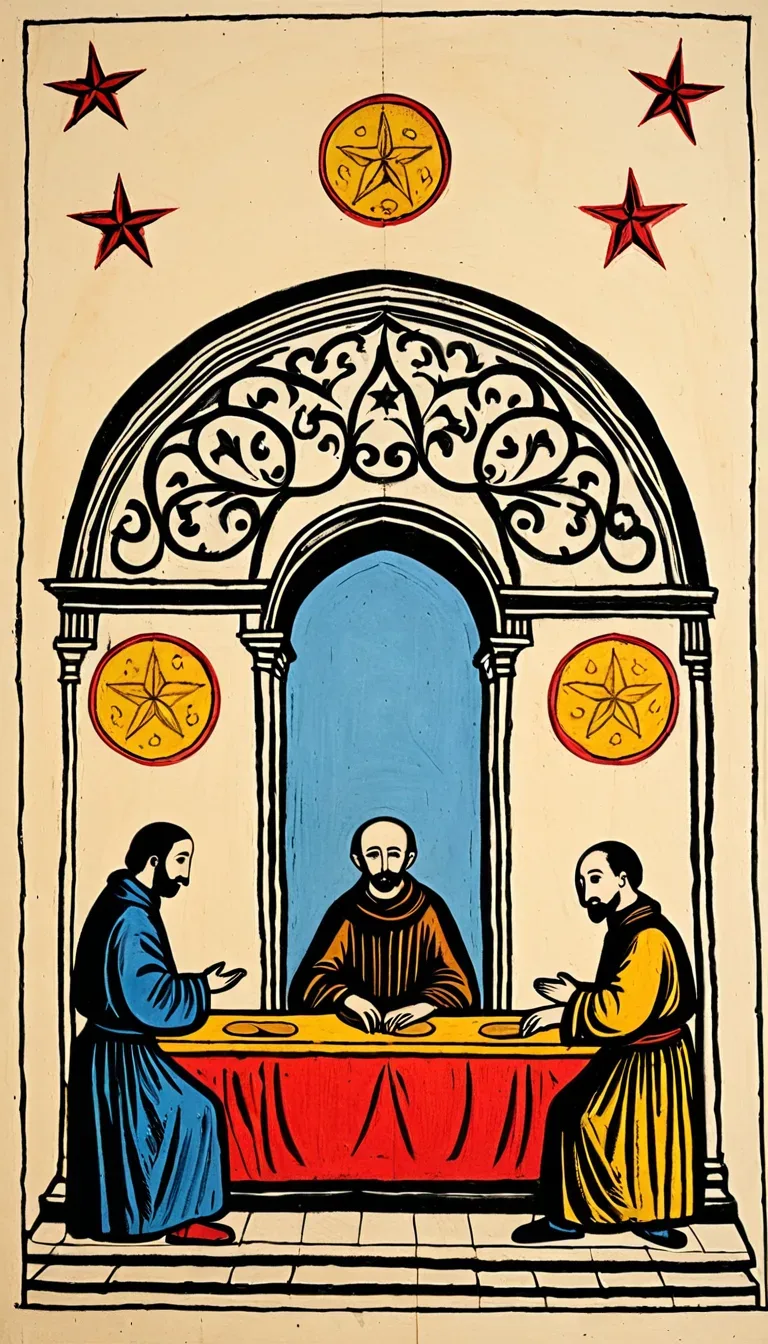Tres de Oros en el Tarot de Marsella