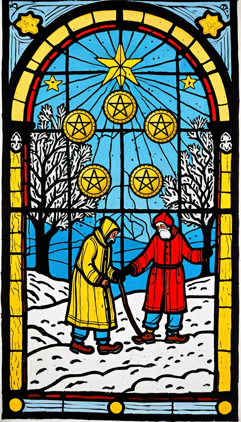 Cinco de Oros en el Tarot de Marsella