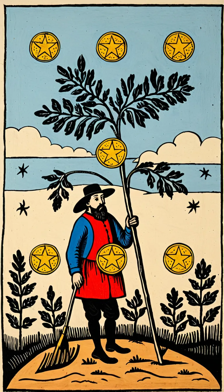 Siete de Oros en el Tarot de Marsella