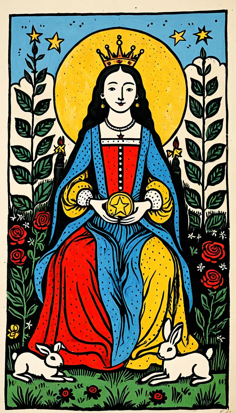 Reine de Deniers dans le Tarot de Marseille