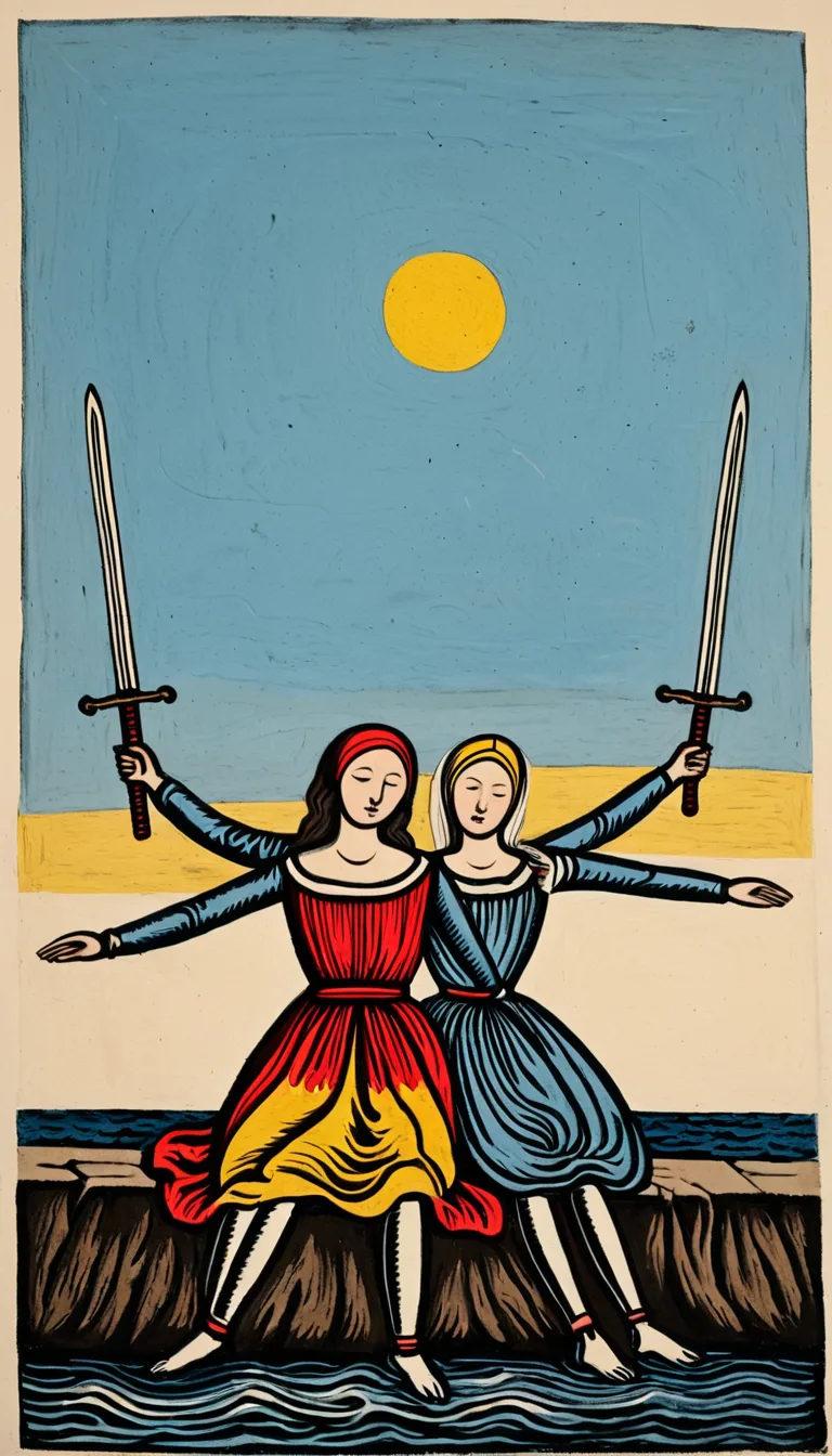 Dos de Espadas en el Tarot de Marsella