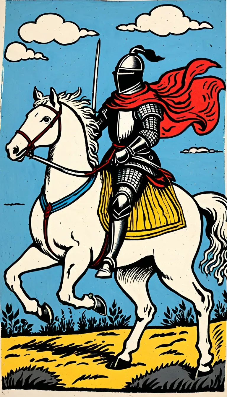 Cavalier d'Épées dans le Tarot de Marseille