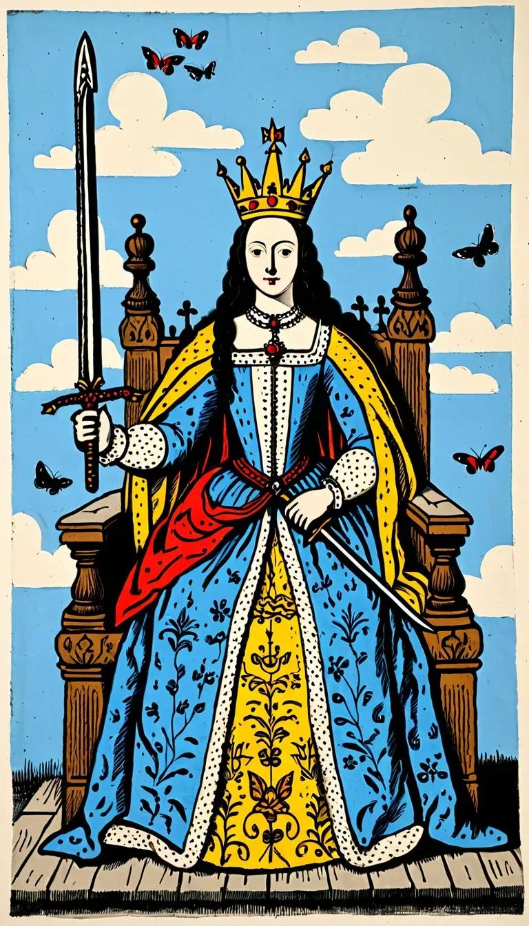 Reine d'Épées dans le Tarot de Marseille