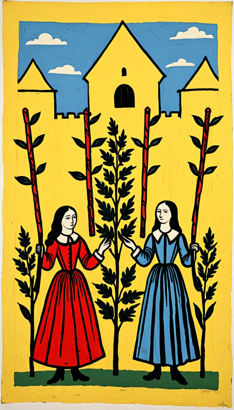 Cuatro de Bastos en el Tarot de Marsella