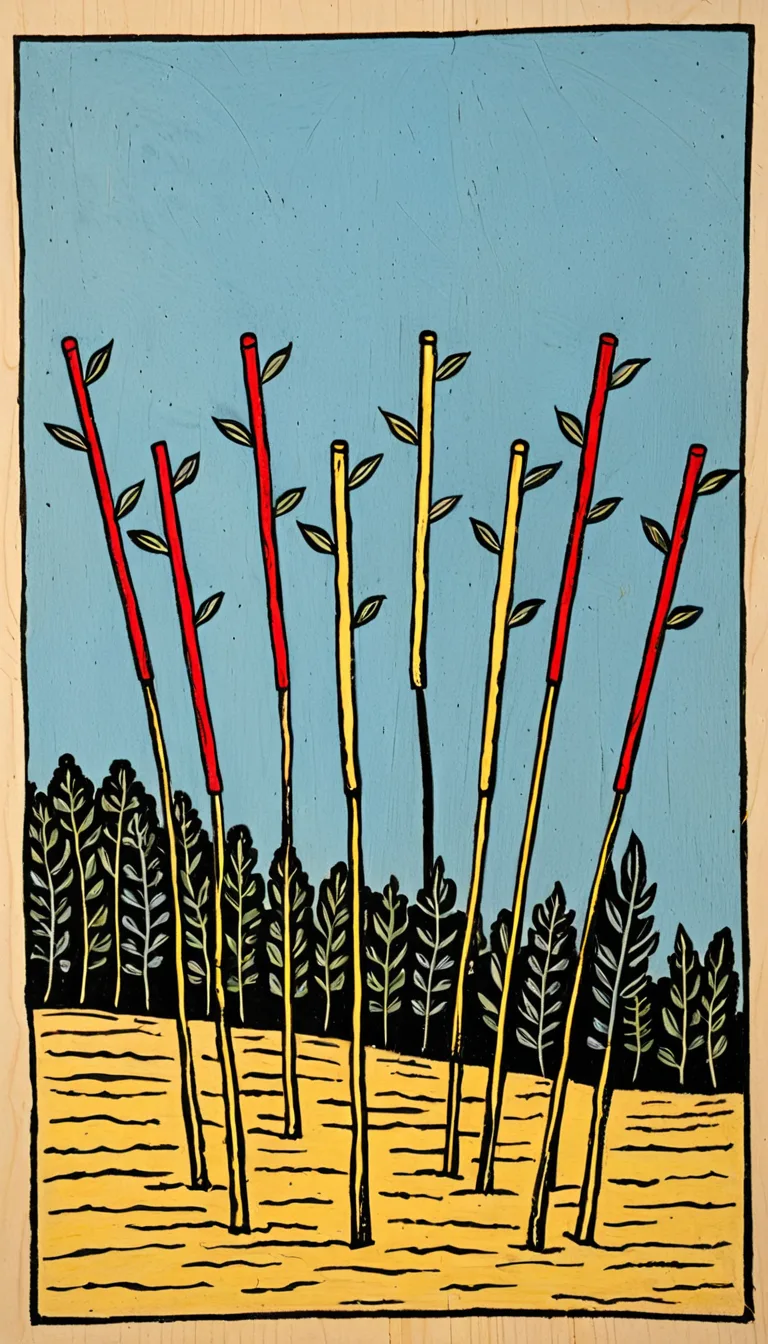 Ocho de Bastos en el Tarot de Marsella