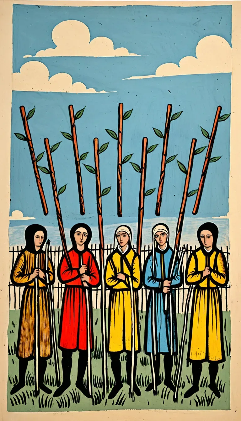 Nueve de Bastos en el Tarot de Marsella