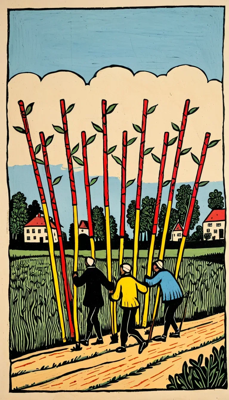 Diez de Bastos en el Tarot de Marsella