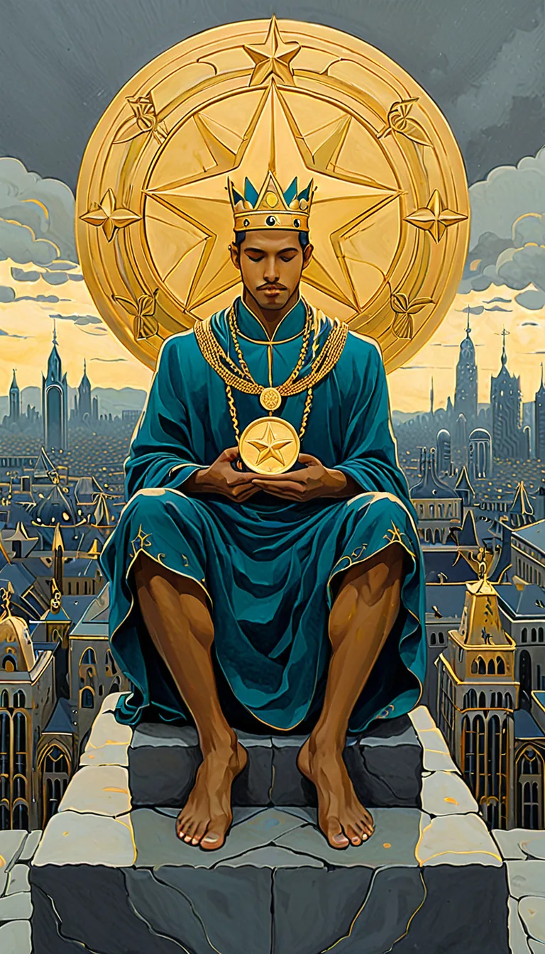 Carta del tarot Cuatro de Oros