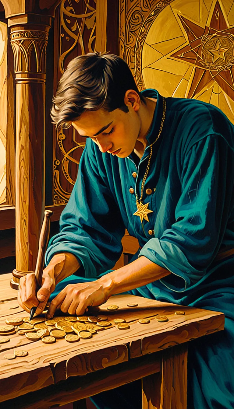 Carta del tarot Vuit d'Oros