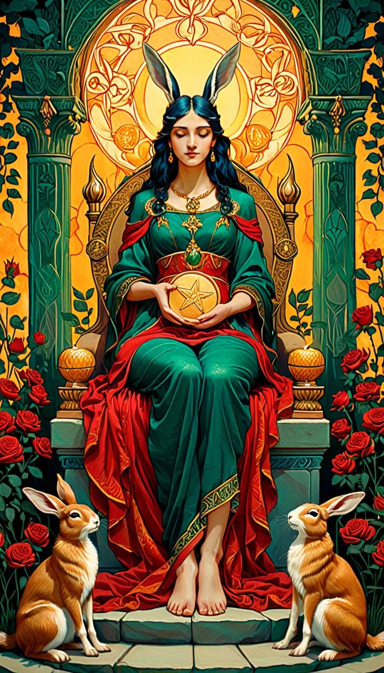 Carta del tarot Reina de Oros