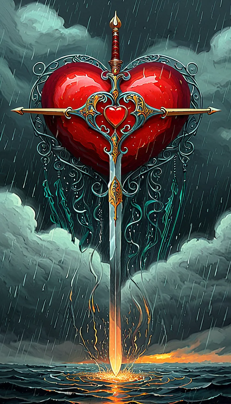 Carta del tarot Tres d'Espases