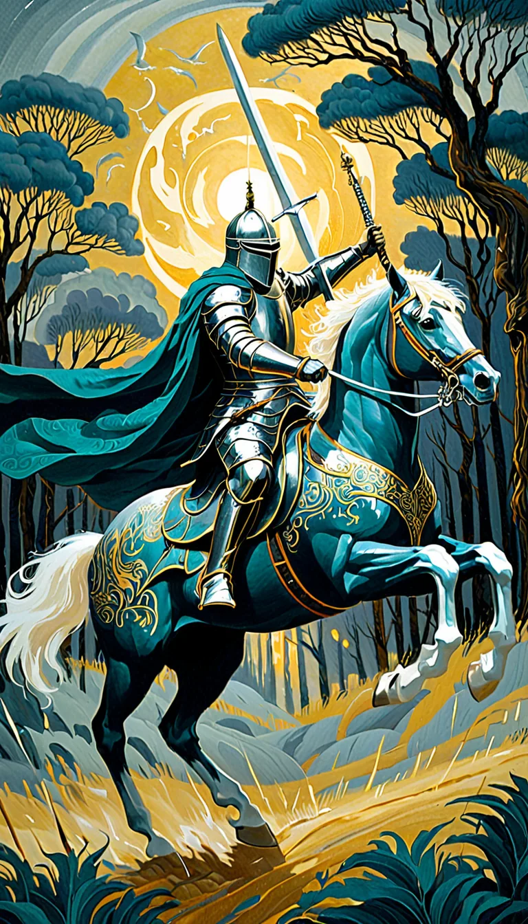 Carta del tarot Cavaller d'Espases