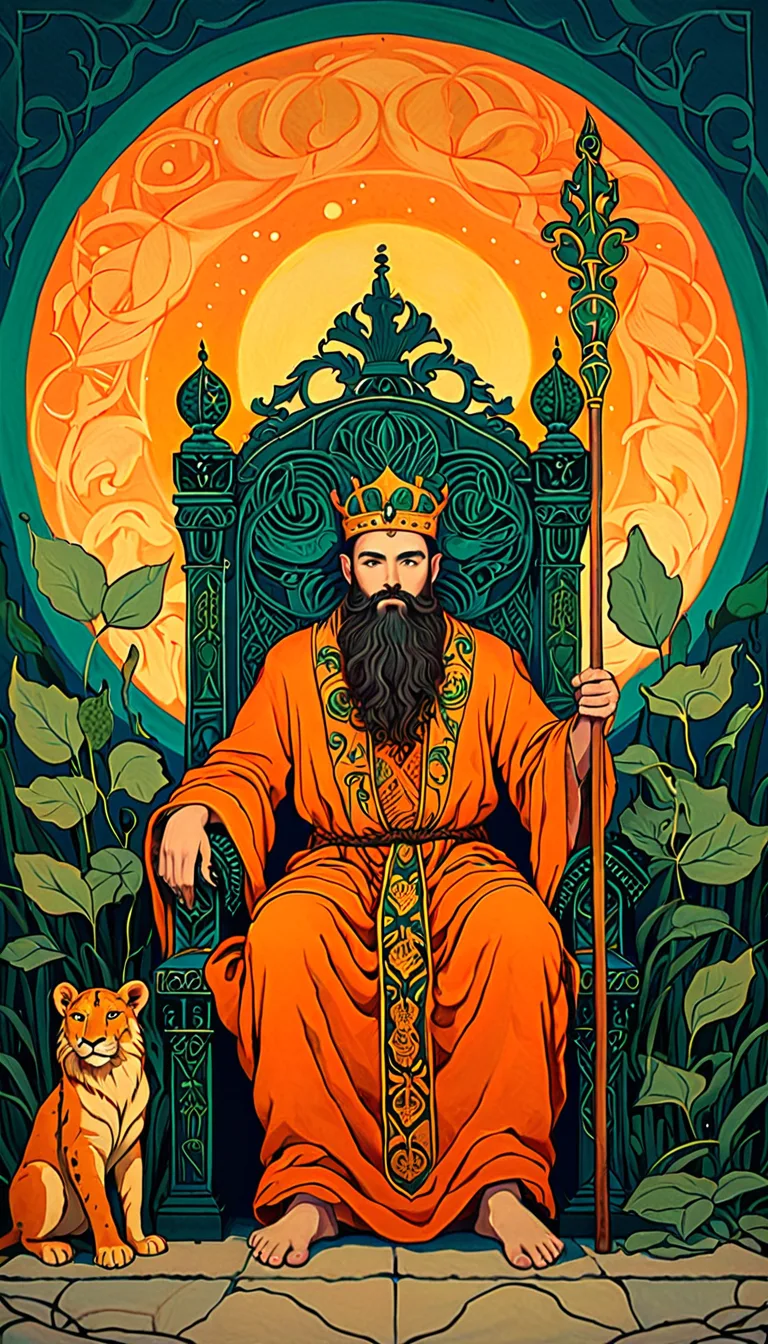 Carta del tarot Rey de Bastos